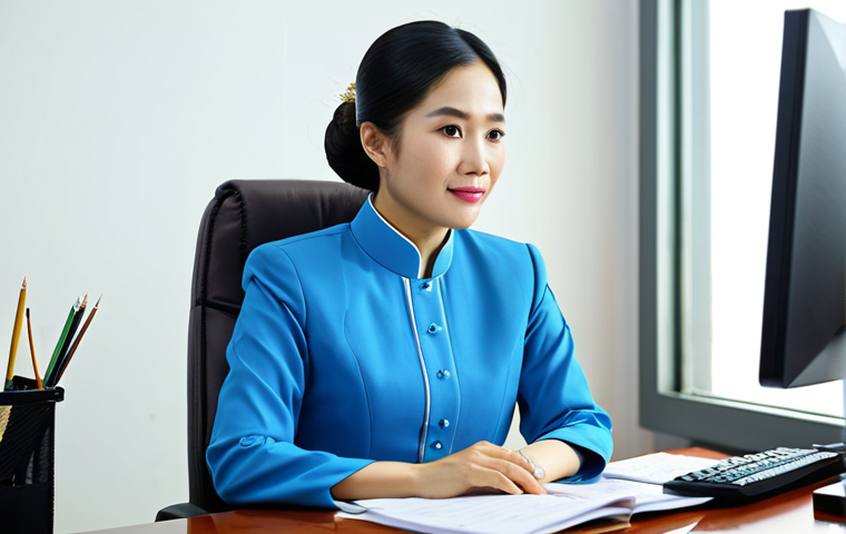 **

"A professional Vietnamese businesswoman in a modest ao dai, sitting at a modern desk in a Ho Chi Minh City office, fully clothed, appropriate attire, safe for work, perfect anatomy, natural proportions, professional photography, high quality, family-friendly."

**