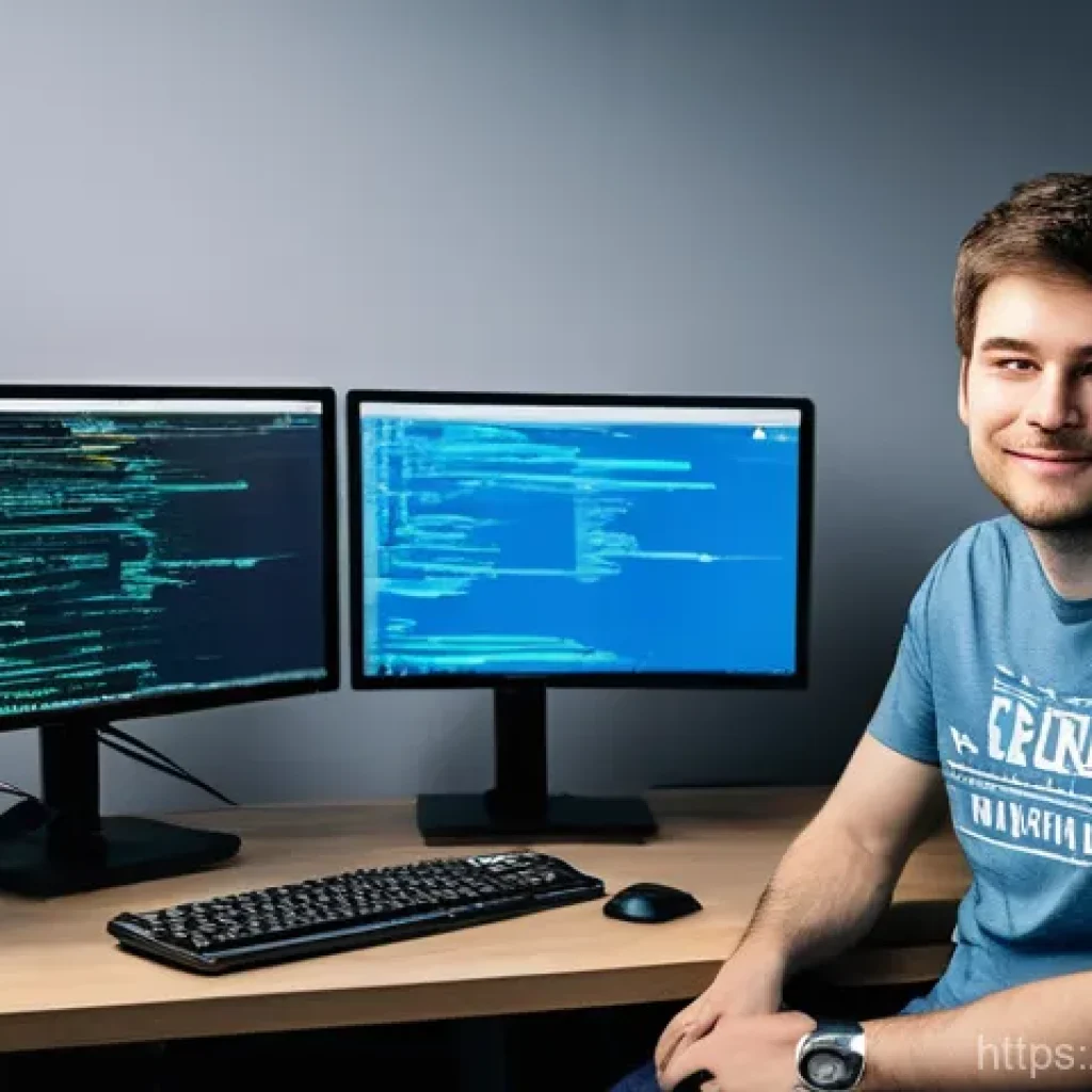 리눅스에서 Docker 설치 및 사용법 - **Prompt:** A young, male software developer in his late 20s, with short, neat hair and wearing casu...