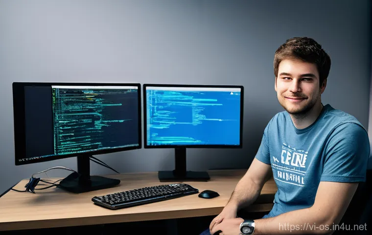 리눅스에서 Docker 설치 및 사용법 - **Prompt:** A young, male software developer in his late 20s, with short, neat hair and wearing casu...