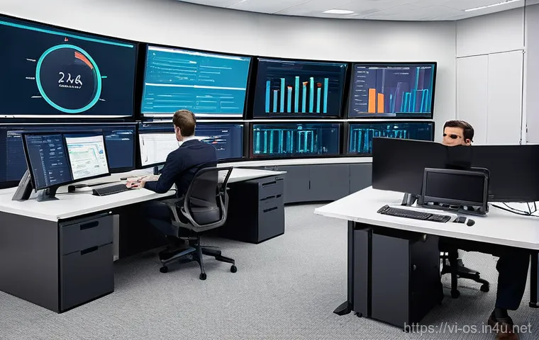 리눅스에서 시스템 로그 확인 방법 - **Prompt 2: Abstract Visualization of Server Log Intelligence and Security**
    "An abstract, high-...