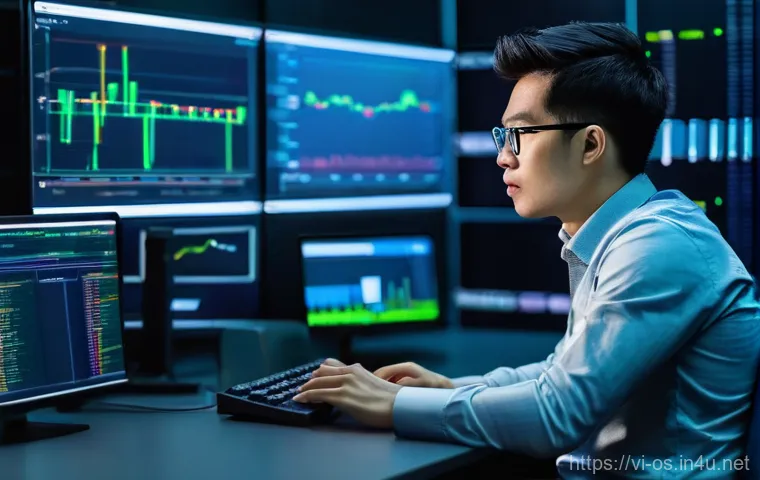 리눅스에서 프로세스 관리 명령어 - **Prompt 1: System Health Monitoring**
A focused young Vietnamese IT professional, dressed in sm...