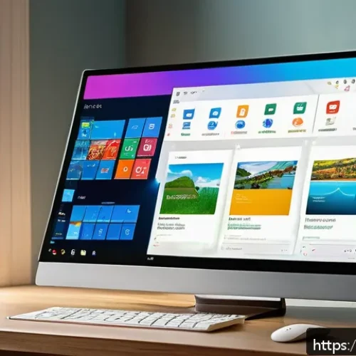 윈도우 11의 새로 추가된 기능 - A sleek, modern computer desktop screen showcasing Windows 11&rsquo;s redesigned Start Menu with a centere...