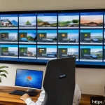 윈도우 11 최적화 팁 - A modern Vietnamese home office scene featuring a young professional sitting at a sleek wooden desk,...