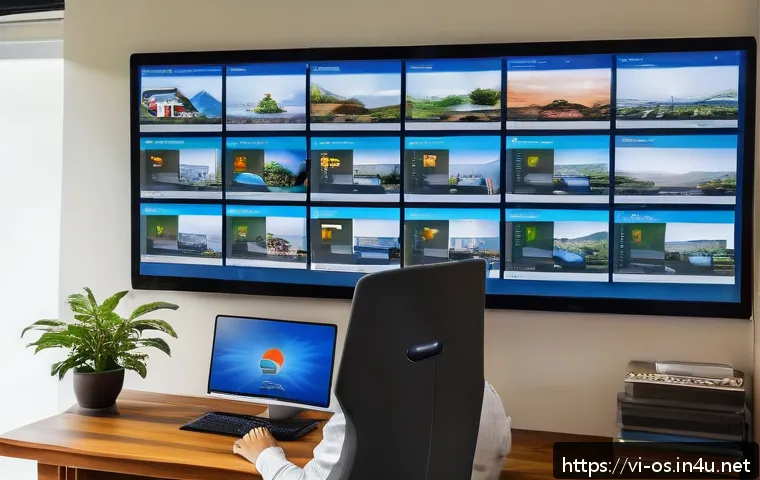 윈도우 11 최적화 팁 - A modern Vietnamese home office scene featuring a young professional sitting at a sleek wooden desk,...