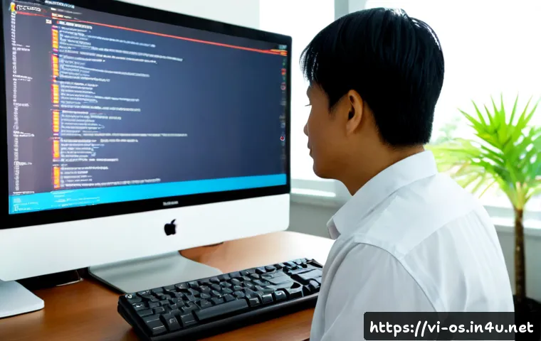 Home 17 리눅스에서 방화벽 설정 가이드 - Photorealistic cybersecurity workspace in a modern Vietnamese home office, Vietnamese IT professiona...